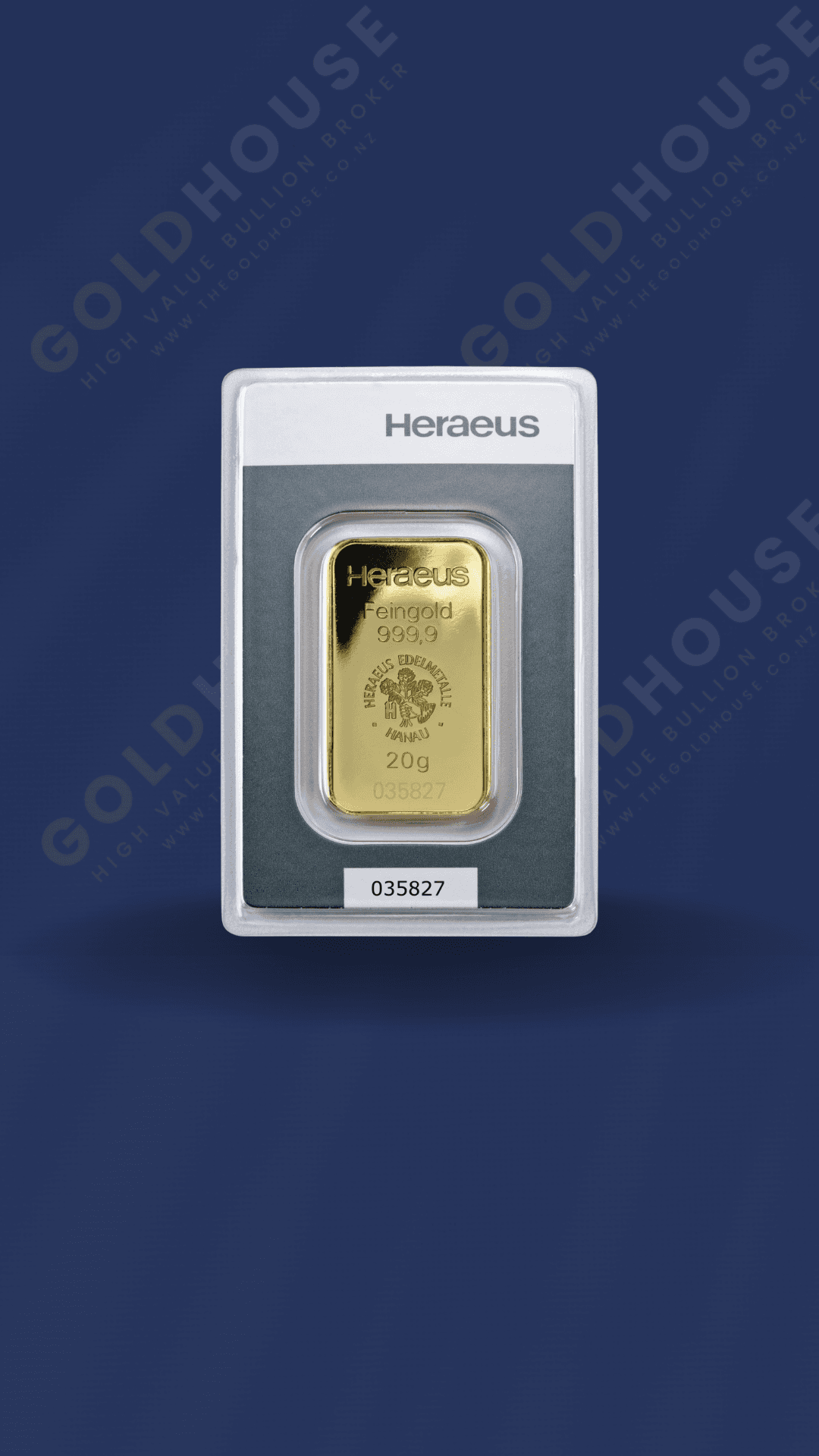 20g Gold Heraeus Minted Bar 999.9