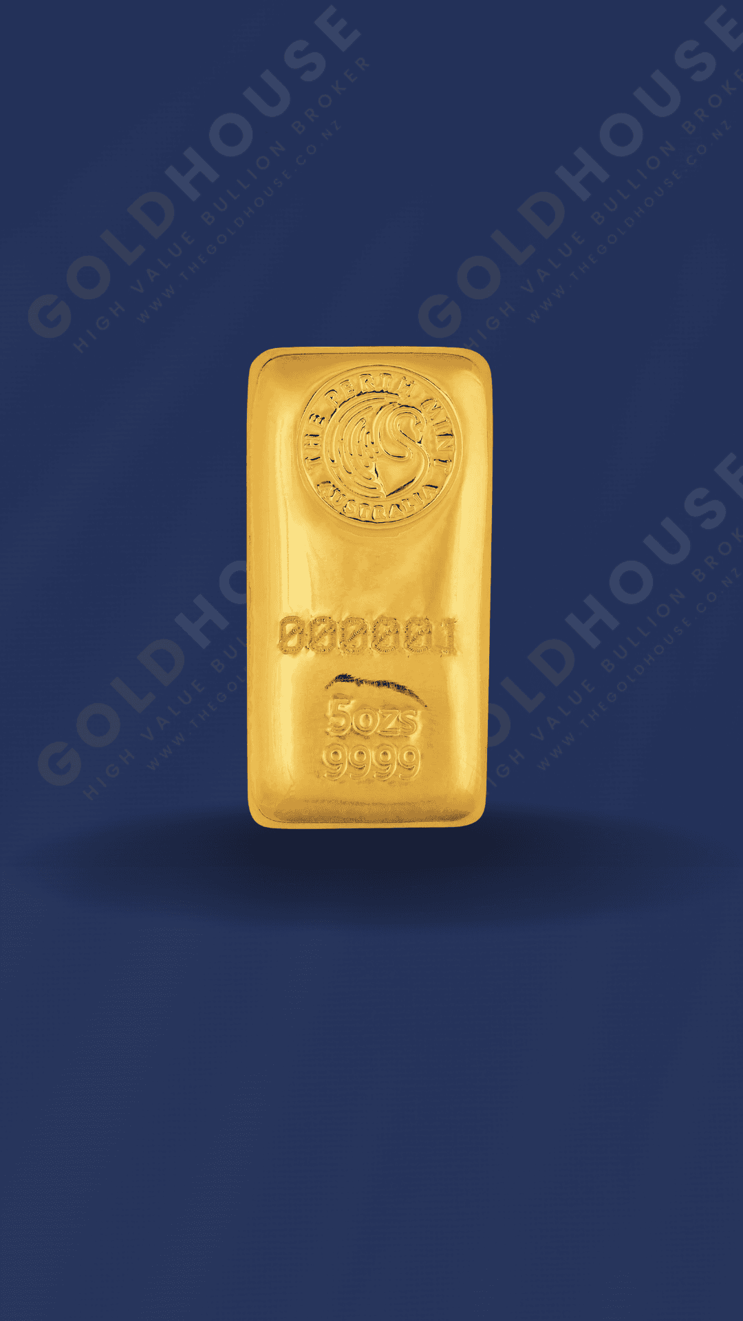 5oz Gold Perth Mint Cast Bar
