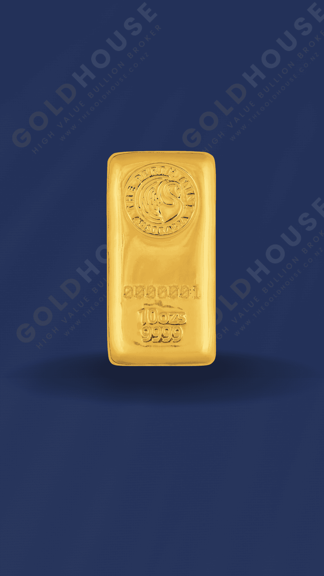 10oz Gold Perth Mint Cast Bar