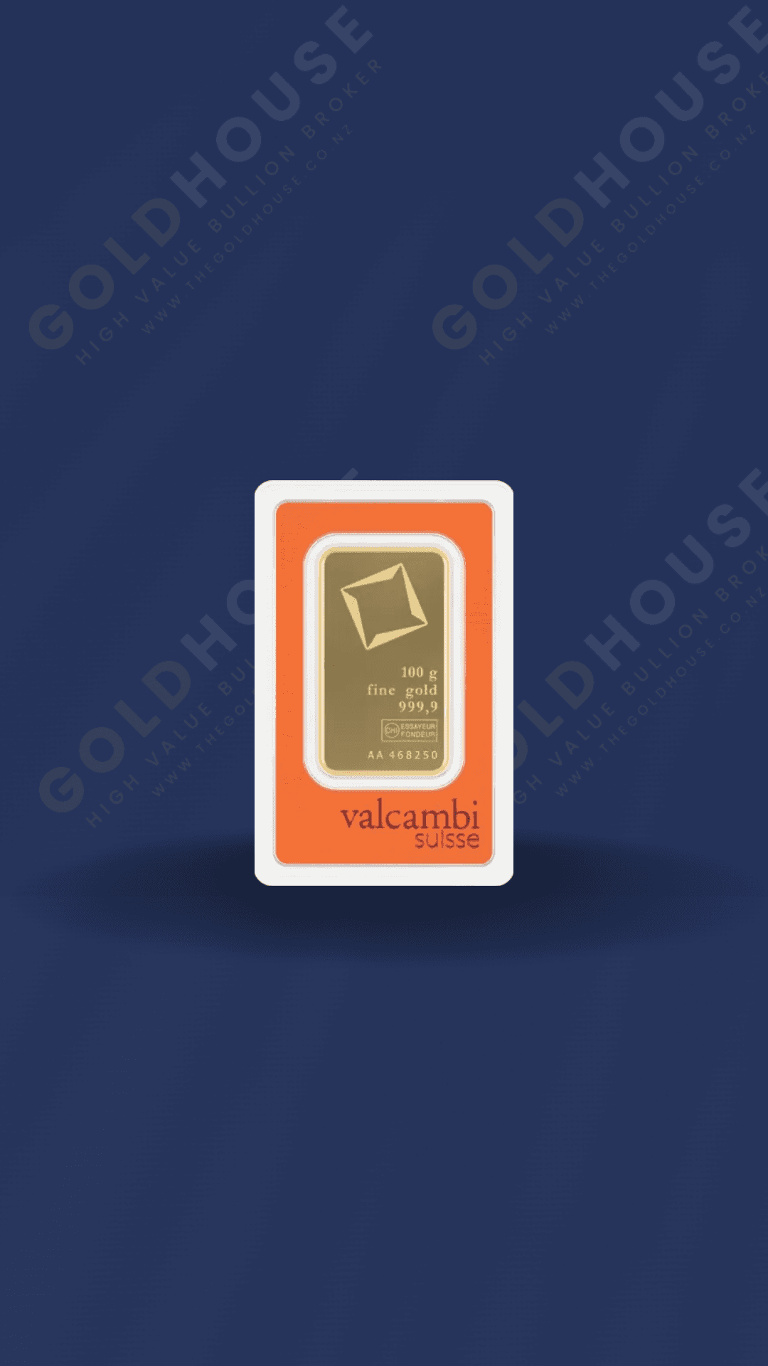 100g Gold Valcambi Suisse Minted Bar